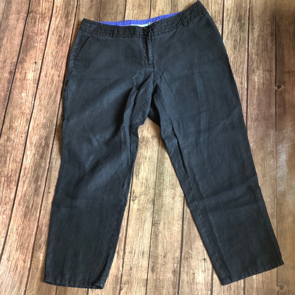 Boden Linen Blend Pants Sz 10R Dark Navy (or is it Black?) - Picture 1 of 4